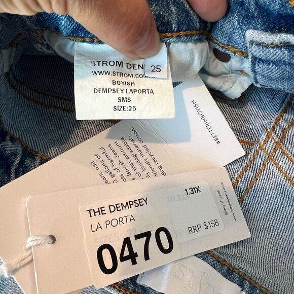 Boyish The DEMPSEY High Rise Slim Straight Stretch Jean Sz 25 in LA PORTA - Picture 7 of 12